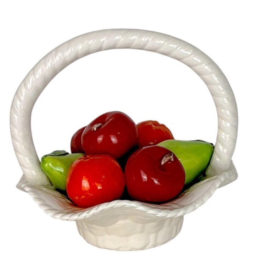 Vintage Ceramic Fruit Basket Apple Orange Pear Mid Century Modern MCM Circa 70’s - Picture 8 of 15